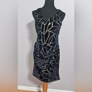 Doo. ri velvet black & Blue mini dress size 6